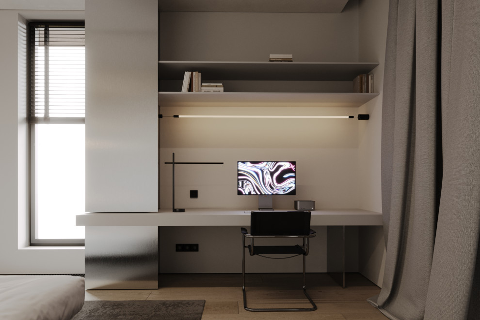 Дизайн спальни из проекта загородного дома The CUBE