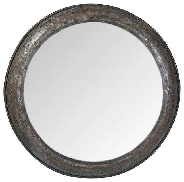 Large Industrial Round Mirror, Industrial Round Mirror
