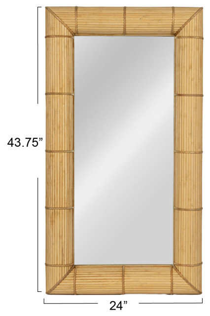 Bamboo Rectangular Wall Mirror, Natural - Asian - Wall Mirrors - by ...