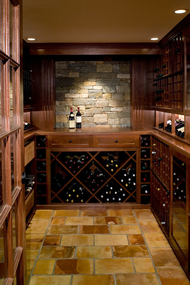 This is an example of a contemporary wine cellar in Bridgeport.
