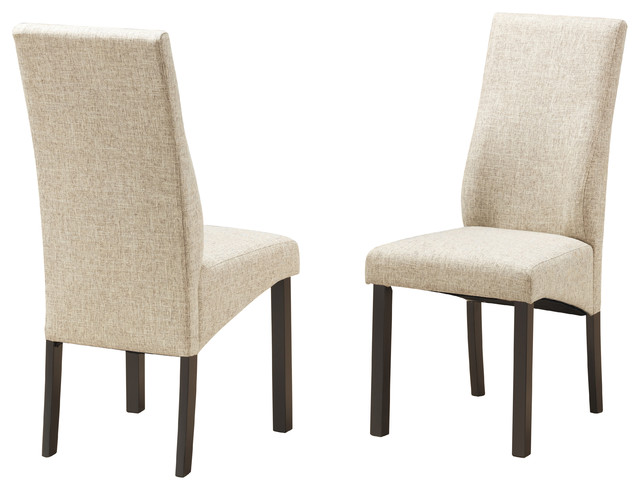 Greensburg Parsons Dining Chairs Upholstered Yellow Fabric Set Of 2