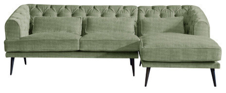 Earl Grey Chaise Sofa, Sage, 3 Seater, Right Hand Facing