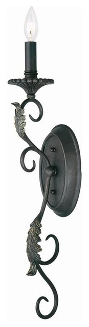 1 Light Wall Sconce in Wrought Iron Finish