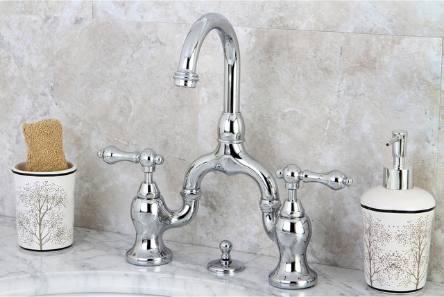 Kingston Brass Bathroom Faucet With Brass Pop-Up - Traditional ...