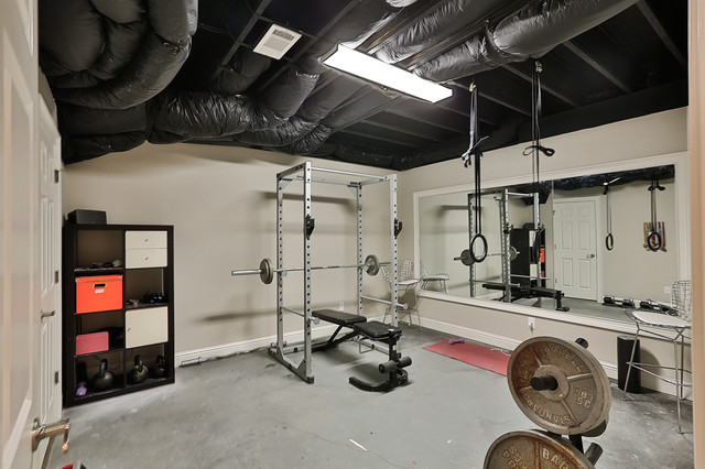 Highgrove Basement Transitional Home Gym Atlanta By