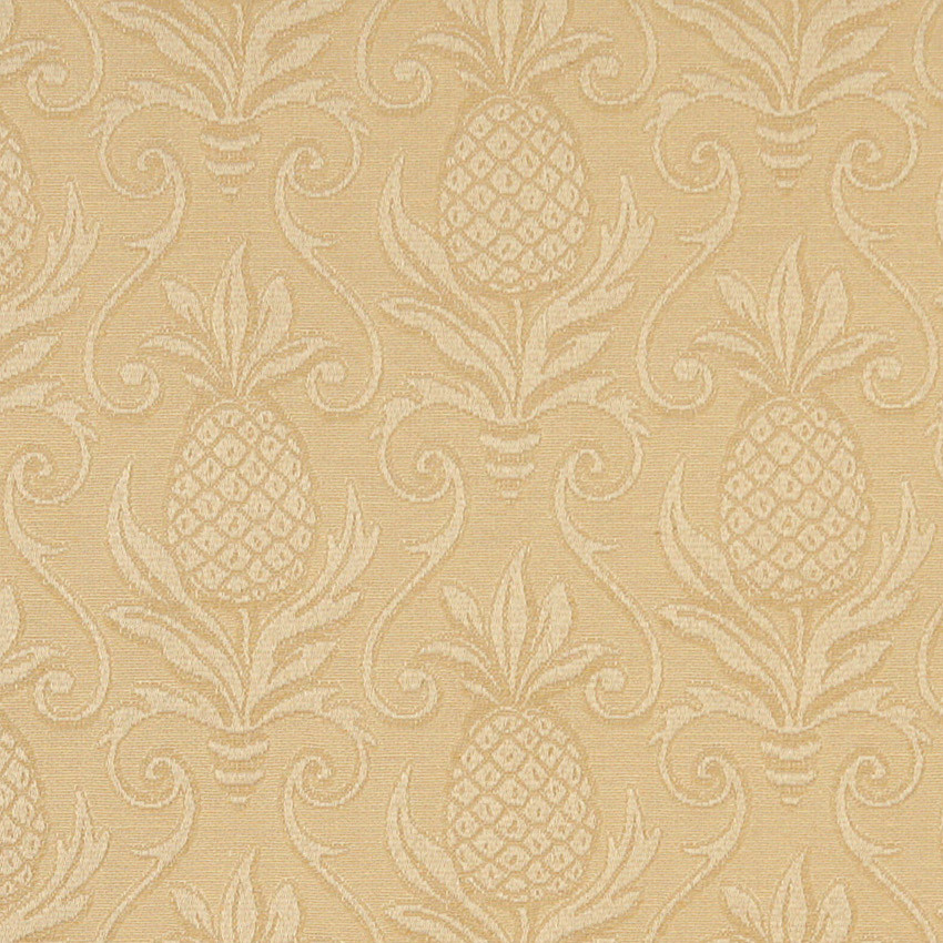 Gold Pineapples Woven Matelasse Upholstery Grade Fabric By The Yard