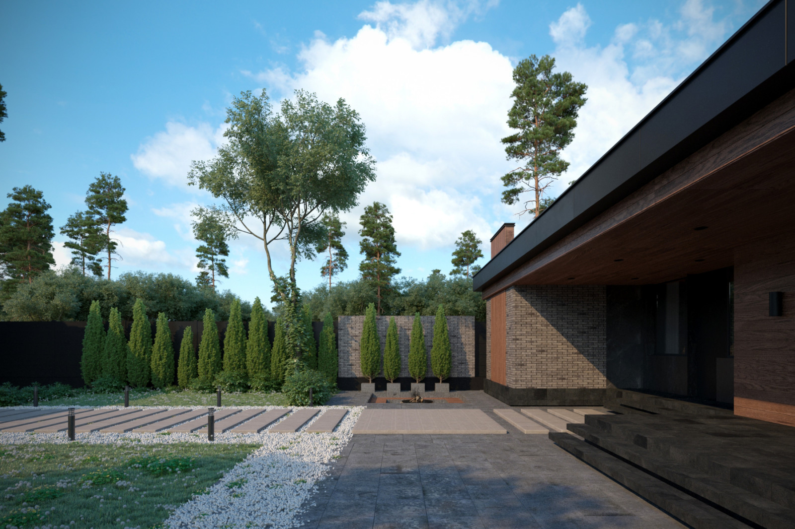 Городская вилла в темных тонах