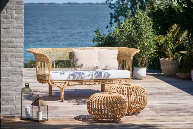 Franco Albini Large Outdoor Ottoman, Natural - Tropical - Outdoor ...