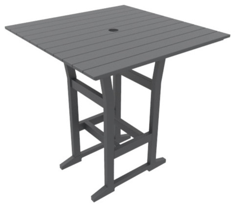 Cafe Fusion 40" Square Bar Table, Gray