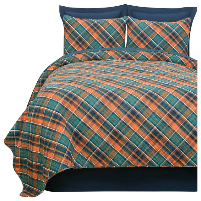 Troy Plaid Twin 2 Piece Quilt Set Rustic Quilts And Quilt Sets