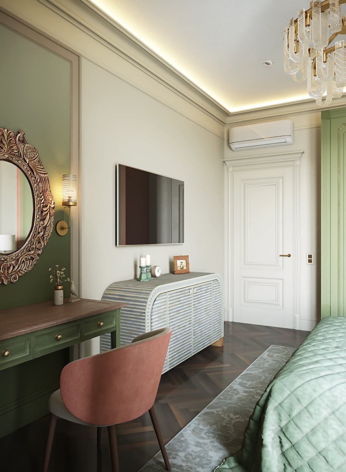 Кораллово-оливковый микс