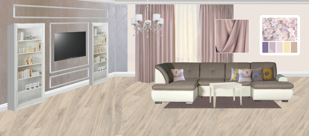 Эскизный проект гостиной в стиле неоклассика