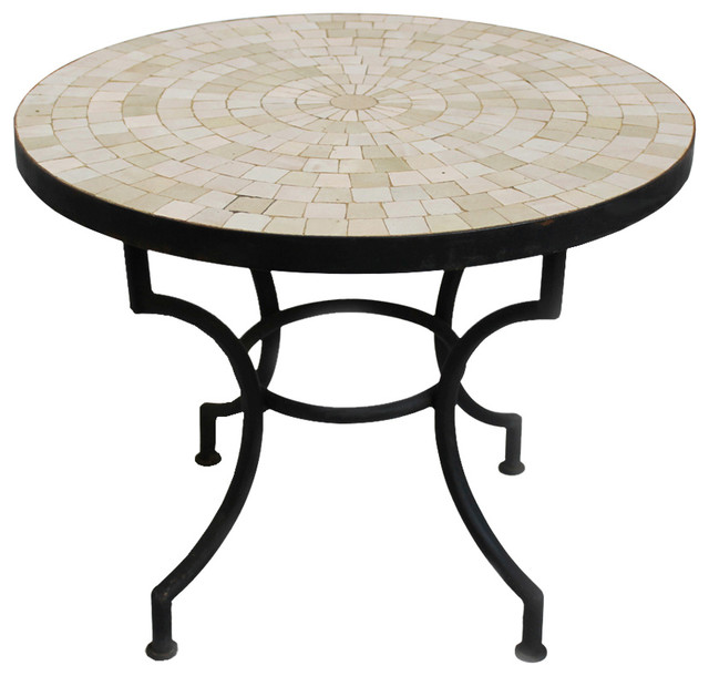 Round Mosaic Tile Side Table 24