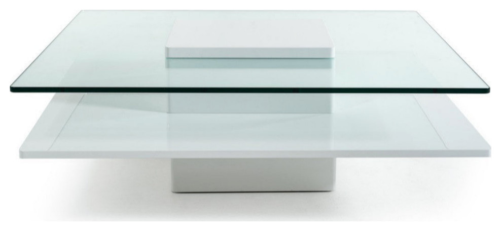 Andreas Modern White Glass Coffee Table - Contemporary - Coffee Tables ...