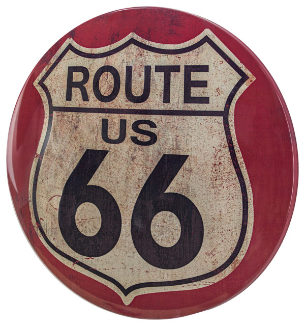 Route 66 Dome Shaped Metal Sign Wall Decor - Contemporary - Metal Wall ...