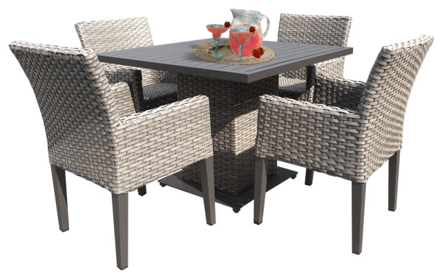 Oasis Square Dining Table With 4 Chairs, Patio Table And 4 Chairs