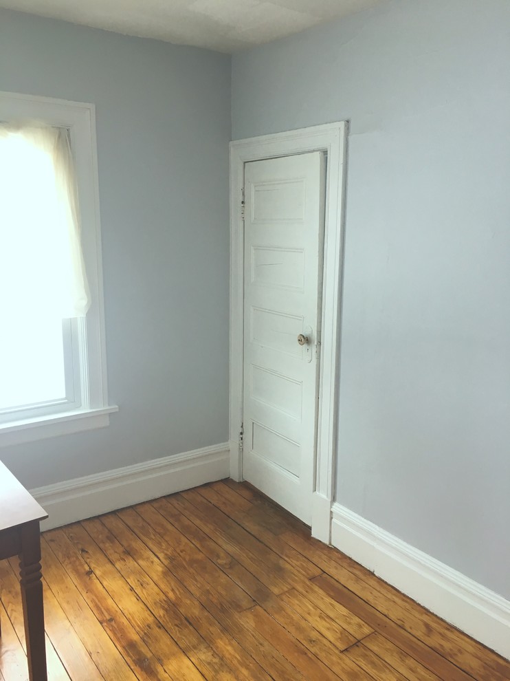 Help! How to decorate a home office with light grayblue walls