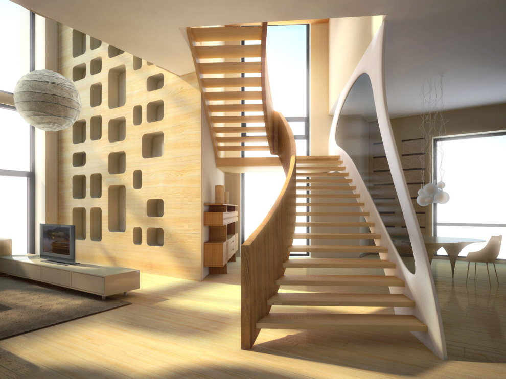 House in a pine forest - the 3D view