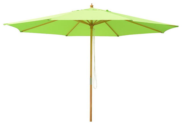 Yescom 13ft German Beech Wood Patio Umbrella 8 Ribs Outdoor Parasol Backyard Contemporary Outdoor Umbrellas By Yescom