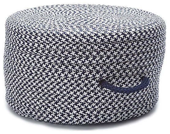 Colonial Mills Pouf Houndstooth Pouf Navy Round