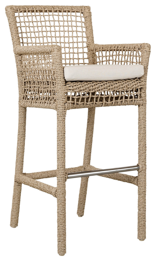 Brisbane Bar Stool by Kosas Home Beach Style Outdoor Bar Stools And