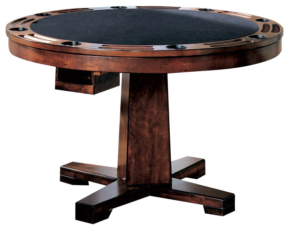 Coaster Marietta Game Table in Dark Brown Transitional Game Tables