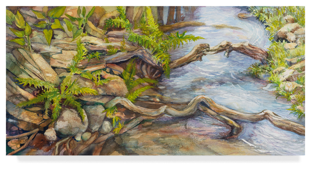 Joanne Porter 'River Journey' Canvas Art, 24"x12" Rustic Prints And