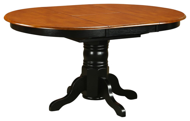 Avon Oval Table With 18" Butterfly Leaf, Black and Cherry Finish