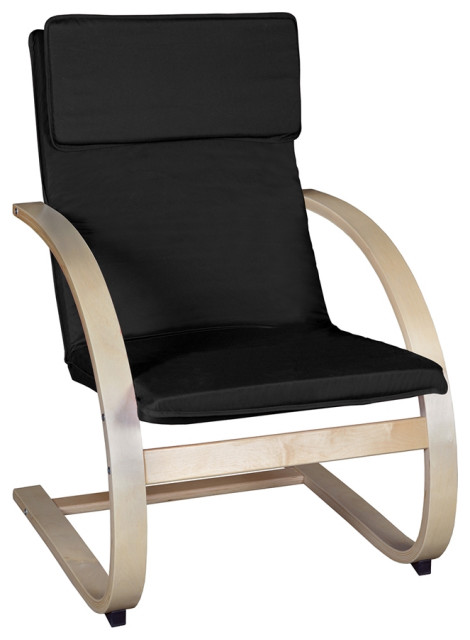 Mia Bentwood Reclining Chair, Natural/Black
