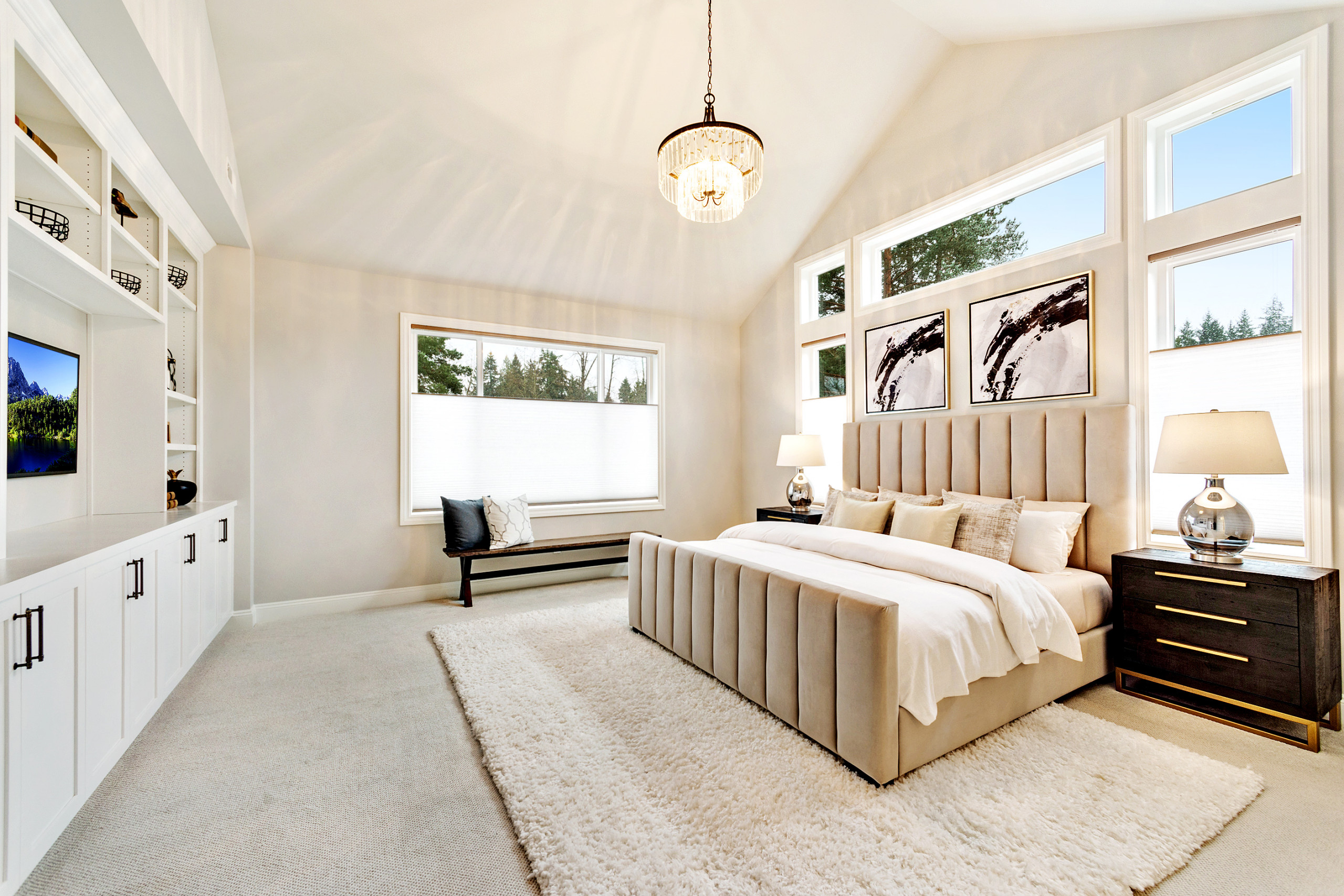 75 Vaulted Ceiling Bedroom Ideas You'll Love - January, 2026 | Houzz, image size:2560x1708