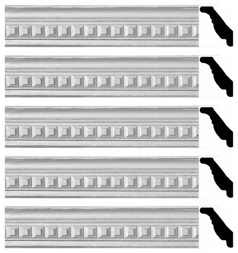 Ornate Cornice White Urethane Amelia Ornate 5 Pieces Totaling 473.75 ...