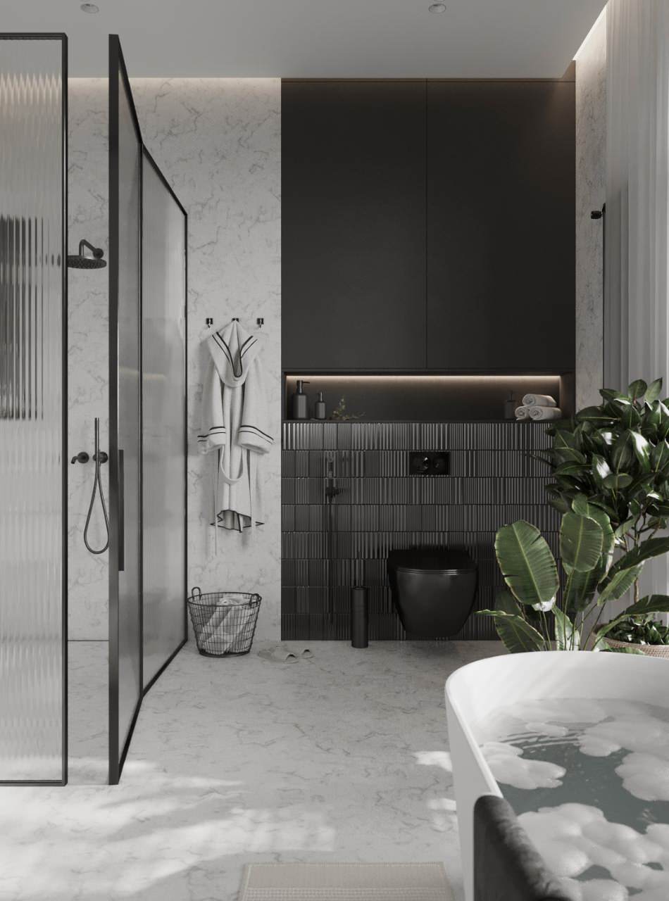 Санузел в таунхаусе в поселке Новорижский, 277 м2