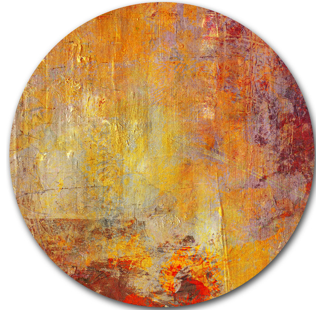 Ambient Grunge, Abstract Large Disc Metal Wall Art, Disc of 11 inch