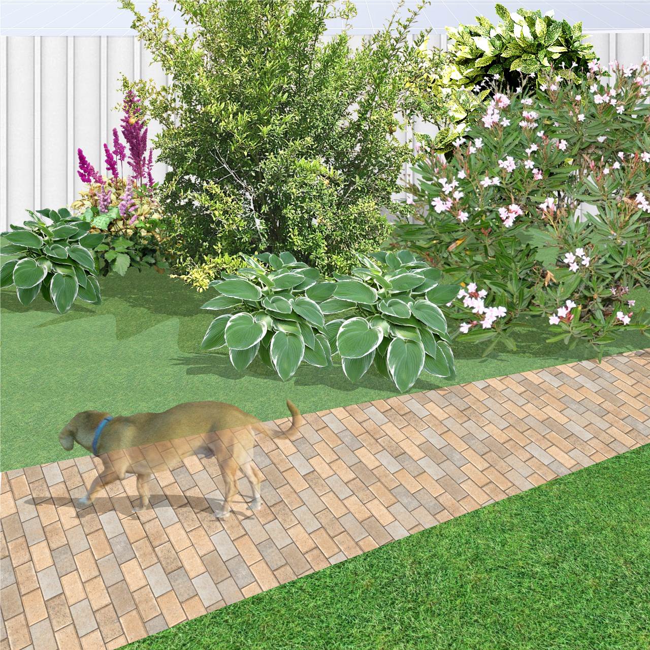 Визуализация насаждений вдоль дорожки