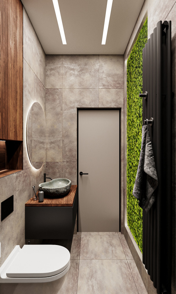 Современные оттенки серого и уютного дерева)