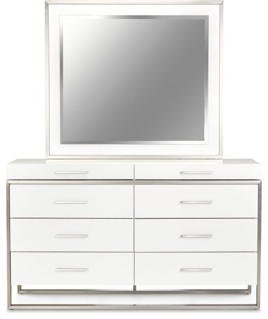 AICO Michael Amini Kathy Ireland Marquee Dresser with Mirror