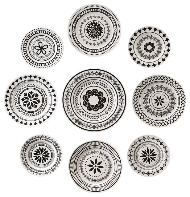 Wall Plates Decor manor wall plates, set of 9 - contemporary - decorative plates Wall Plates Decor manor wall plates, set of 9 - contemporary - decorative plates