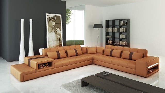 Camel And Brown Bonded Leather, Camel Colored Leather Sectional Sofa