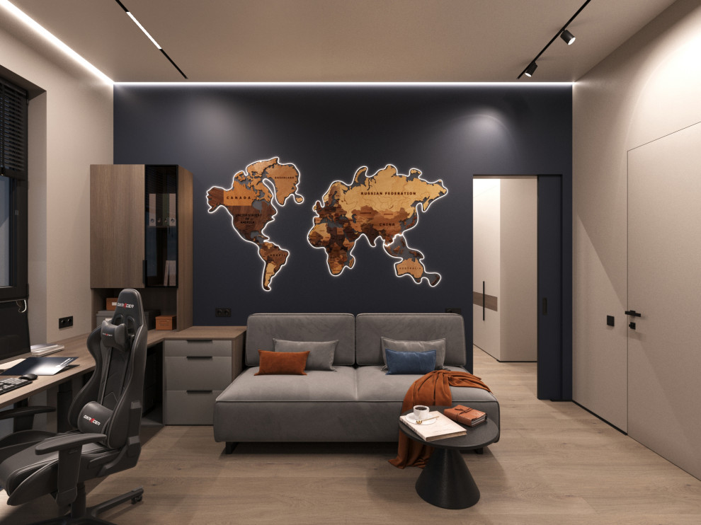 Дизайн интерьера квартиры 77 м2 с 2-мя санузлами и гардеробной