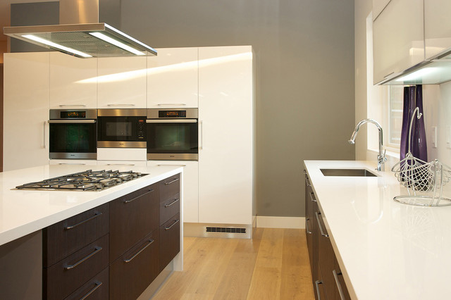 Green custom home in Los Altos modern-kueche
