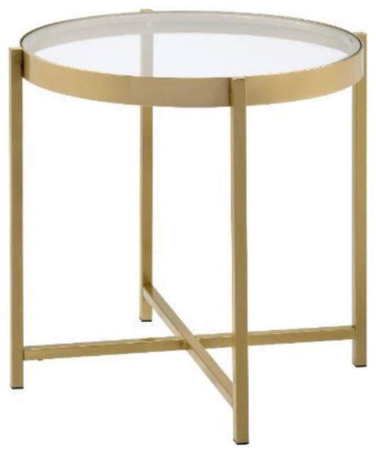 End Table, Gold Finish Contemporary Side Tables And End Tables by