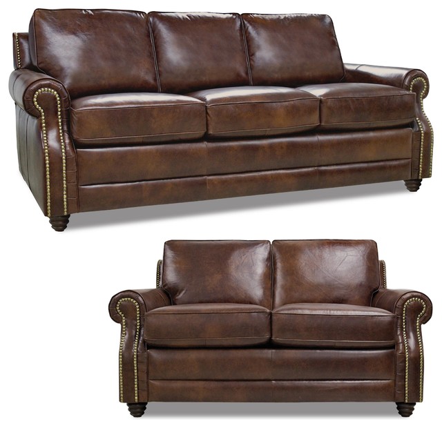 Levi Sofa And Loveseat Set Havana Brown Traditional Living Room Levi Sofa And Loveseat Set Havana Brown