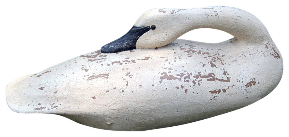 Water Fowl 24 in. Sleeper Swan in Vintage Bla