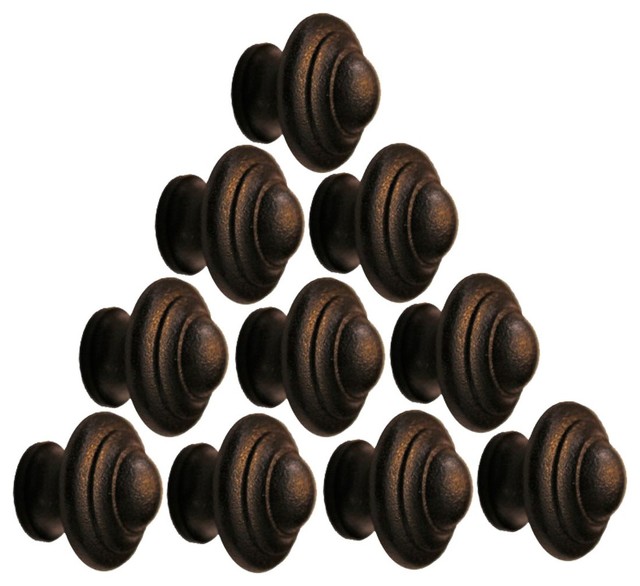 The Renovator's Supply Inc. 10 Wrought Iron Knobs Black Round