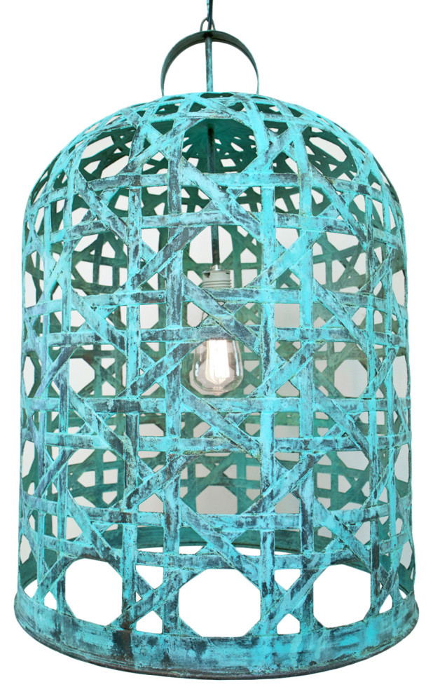 Copper Cane Dome Pendant Large Farmhouse Pendant Lighting by