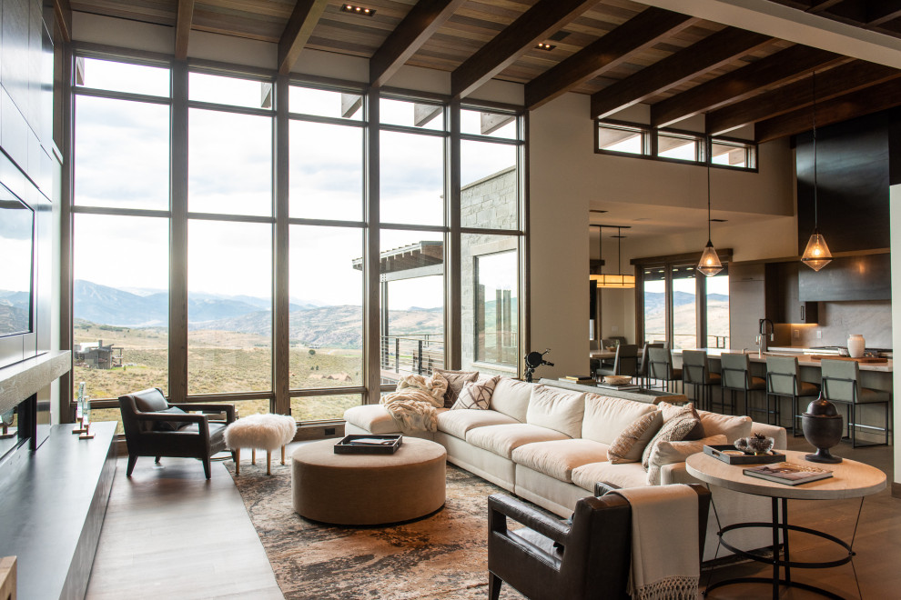 Modern living room in Salt Lake City.
