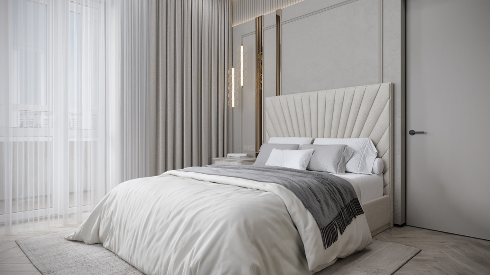 3к студия монохромный интерьер в стиле Современной классики