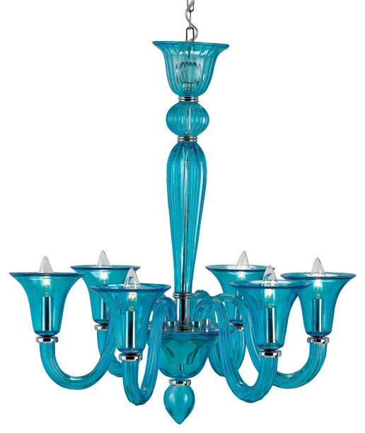 Justina Chandelier in Turquoise