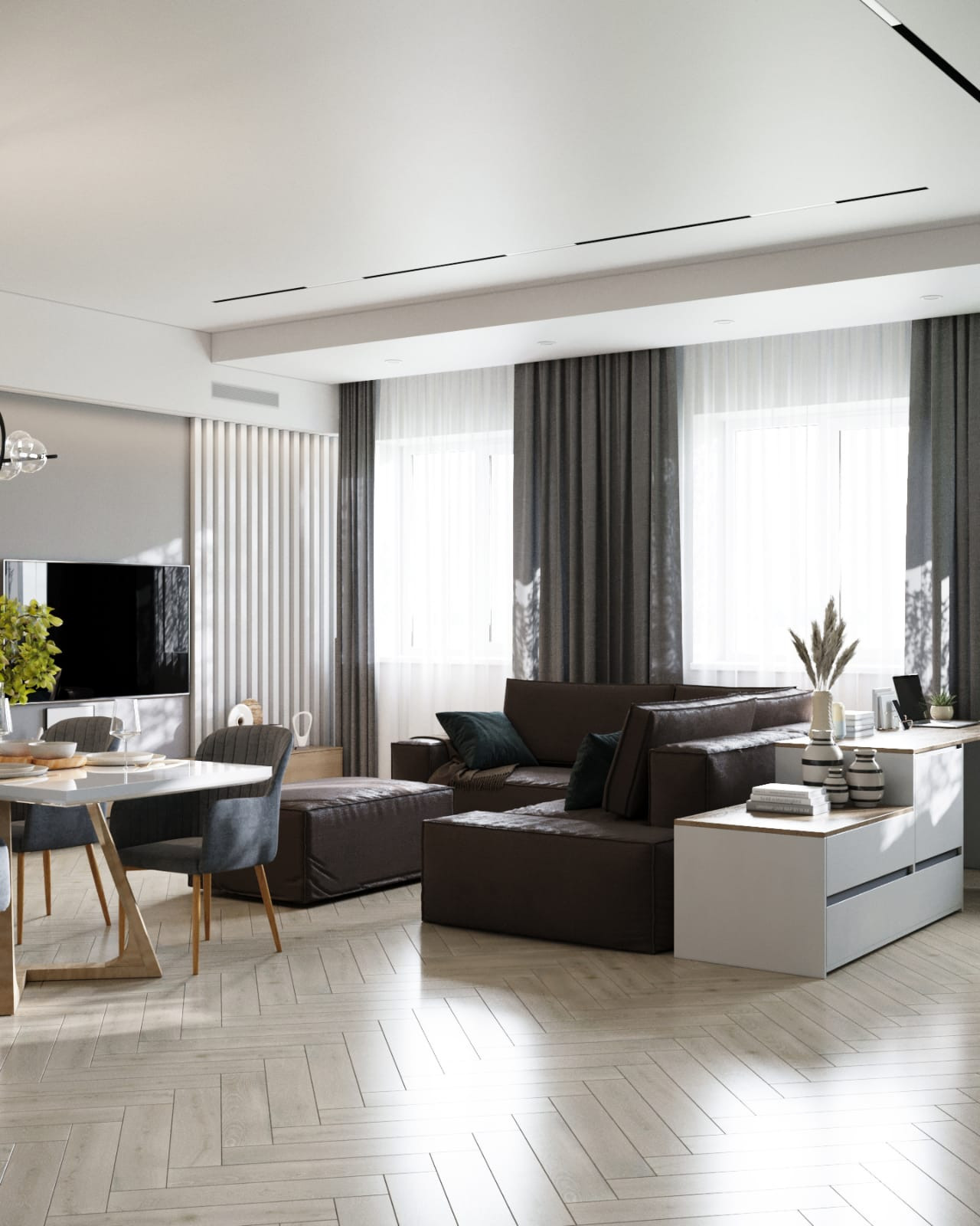 Дизайн кухни-гостиной