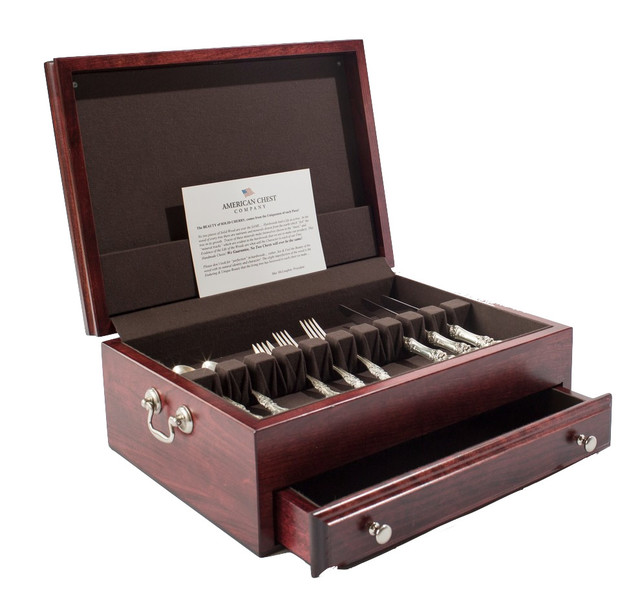 Bounty Flatware Chest, Solid American Cherry Hardwood with AntiTarnish